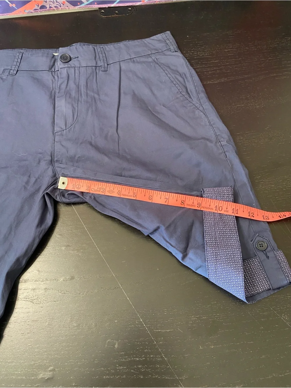 21men Navy Flat-Front Roll-Cuff Shorts